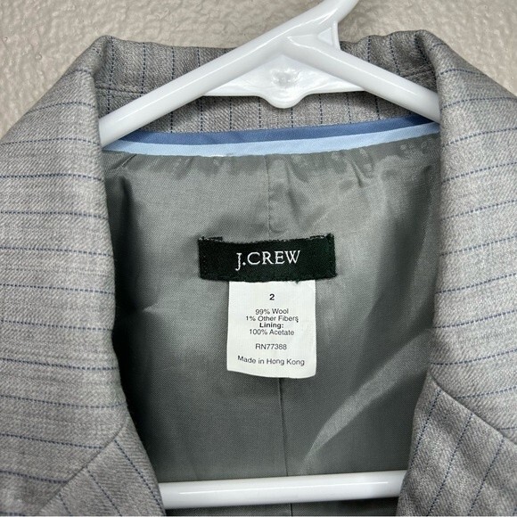 J. Crew gray striped wool 2 button blazer women’s size XS 2 - Picture 9 of 9